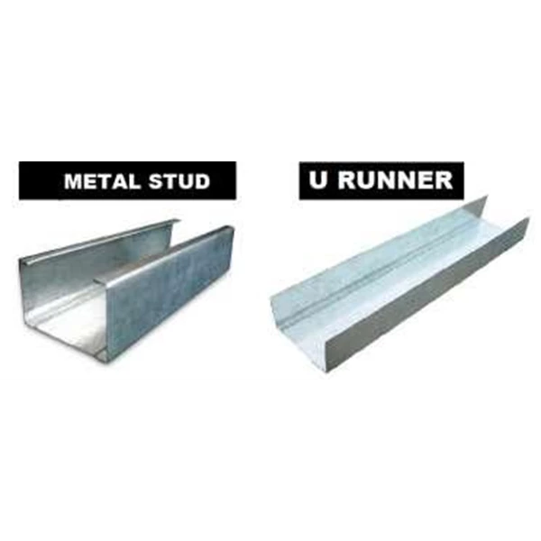 Mild Steel Metal Stud And U Runner 0.4mm Thickness For Partition Frame