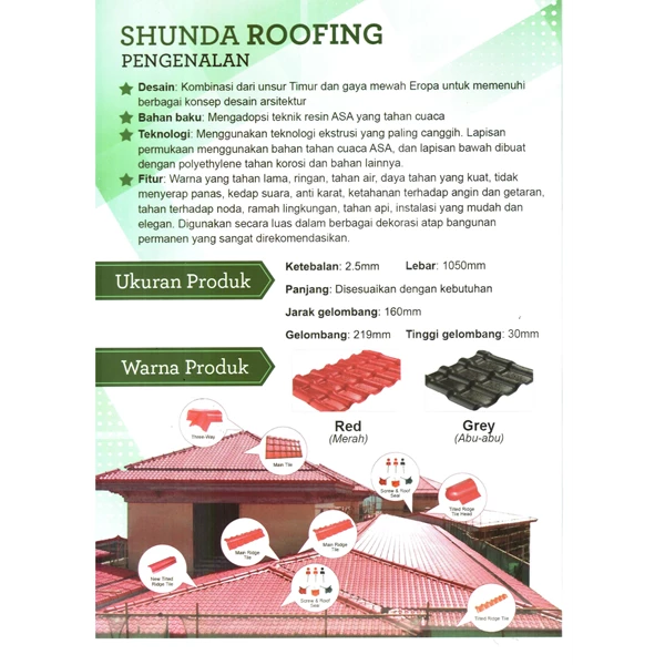 Shunda Roofing - Atap / genteng PVC Shunda