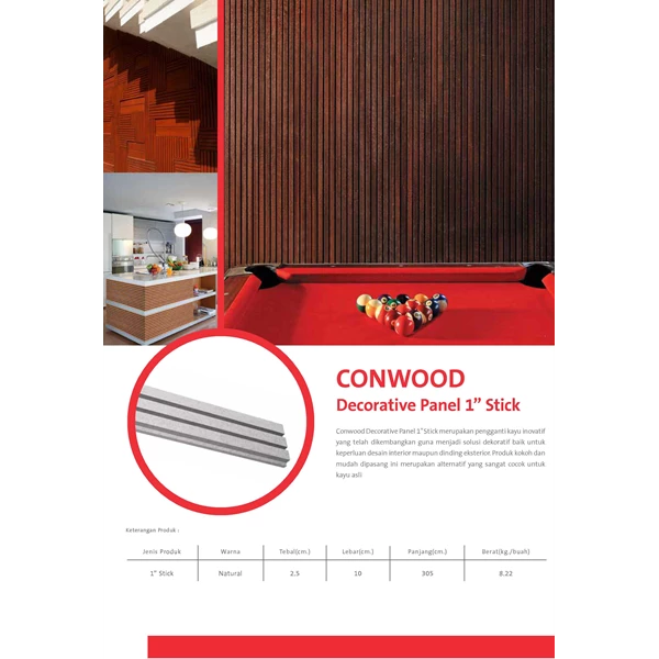 Conwood Panel Dekorasi dinding 6 BG (152 x 3050 x 11 mm)